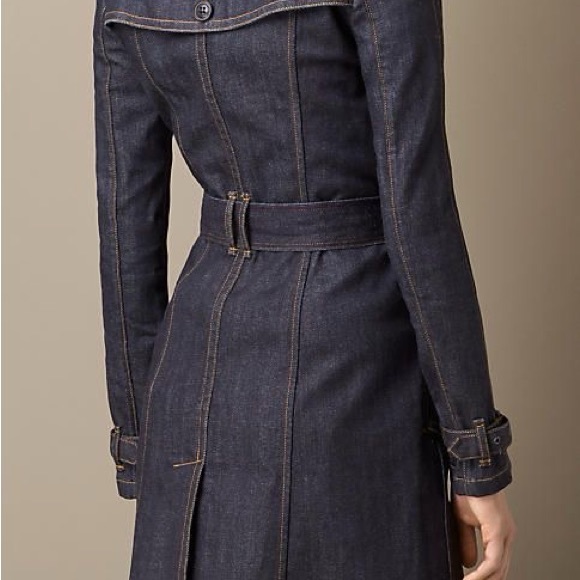 Authentic Burberry Denim Jean Long Trench - Picture 9 of 11